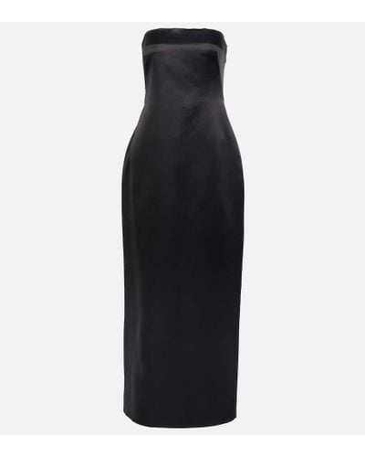 The Row Reeta Wool And Silk Maxi Dress - Black