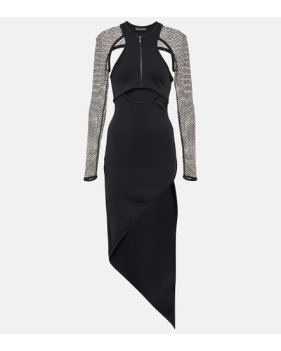 David Koma Embellished Cutout Midi Dress - Black