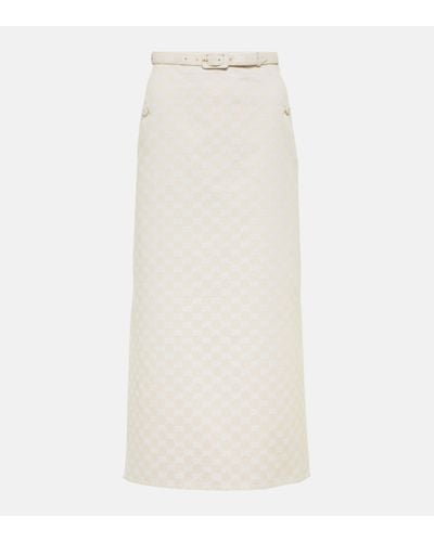 Gucci GG Gabardine Midi Skirt - White