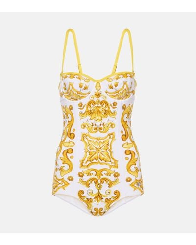 Dolce & Gabbana Majolica Swimsuit - Metallic