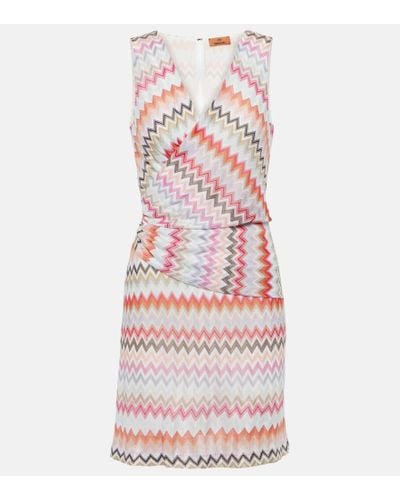 Missoni Vestido corto de algodon en zigzag - Multicolor