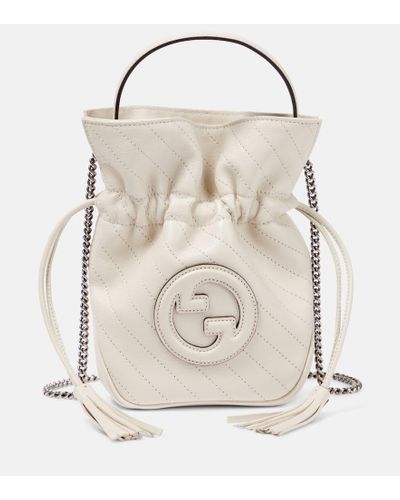Gucci Bucket-Bag Blondie Mini aus Leder - Natur