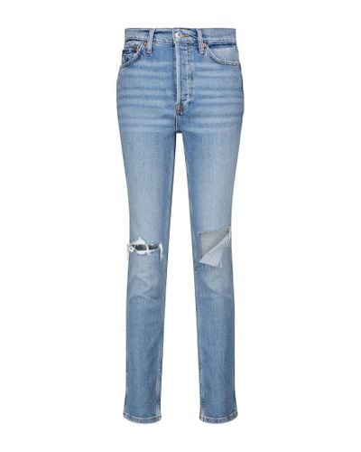 RE/DONE Jeans ajustados '80s de tiro alto - Azul
