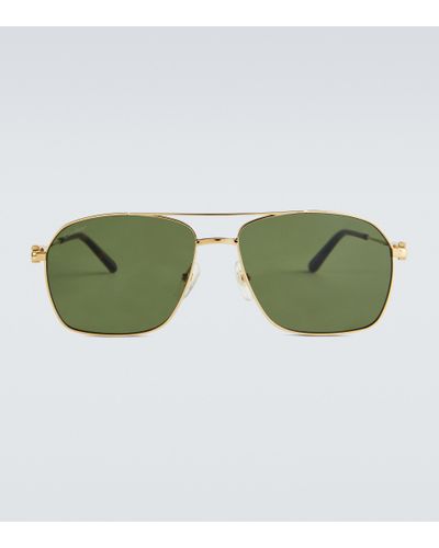 Cartier Gafas de sol metalicas rectangulares - Verde