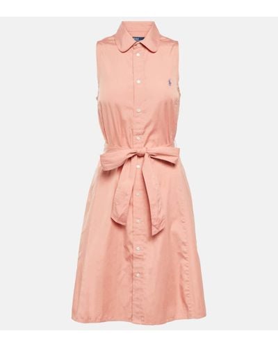 Polo Ralph Lauren Vestido camisero de algodon - Rosa