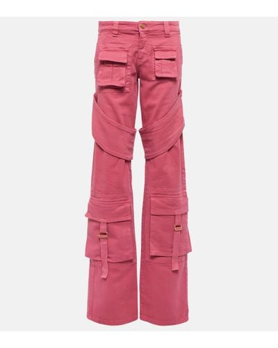 Blumarine Denim Cargo Trousers - Pink