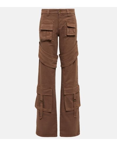 Blumarine Cotton Canvas Cargo Trousers - Brown