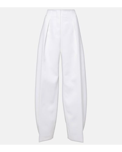 Jacquemus Le Pantalon Ovalo Cady Barrel-leg Trousers - White