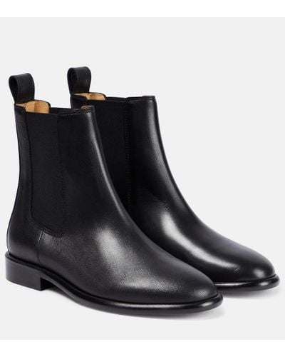 Isabel Marant Galina Leather Chelsea Boots - Black