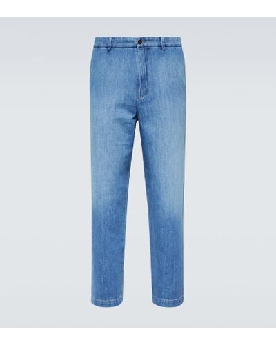 Barena Canasta Fronda Cotton Straight Pants - Blue