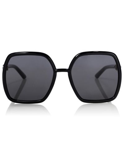 Gucci Sonnenbrille Horsebit aus Acetat - Schwarz