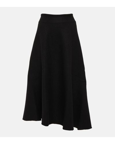 Jil Sander Virgin Wool Midi Skirt - Black