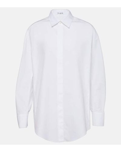 Alaïa Camisa de algodon oversized - Blanco