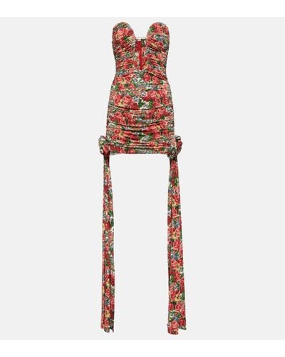 Magda Butrym Floral Ruched Minidress - Red