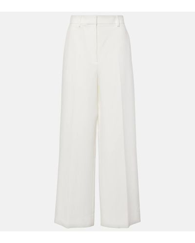 Khaite Pantalon ample Bacall a taille mi-haute - Blanc