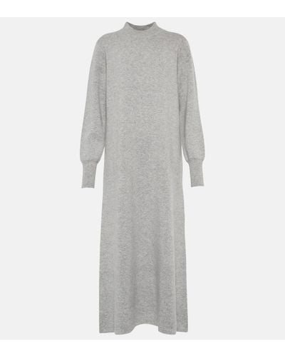 Eres Alix Wool And Cashmere Midi Dress - Gray