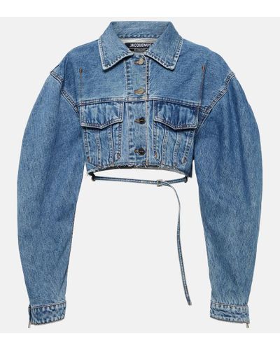 Jacquemus Giubbino cropped in denim Le Haut De Nimes - Blu