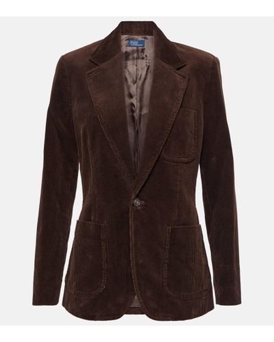 Polo Ralph Lauren Corduroy Single-breasted Blazer - Brown