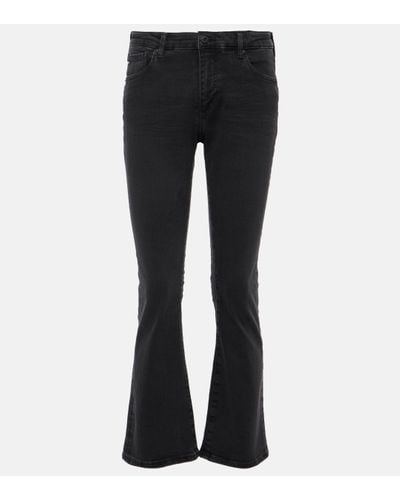 AG Jeans Jodi Crop High-rise Flared Jeans - Black