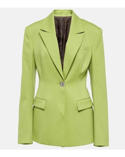 The Attico Wool Gabardine Blazer - Green