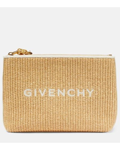 Givenchy Pochette en raphia a logo - Métallisé