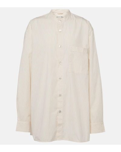 Birkenstock 1774 X Tekla camisa de pijama de algodon a rayas - Blanco