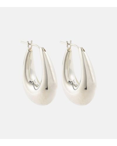 Sophie Buhai Etruscan Large Sterling Silver Hoop Earrings - White