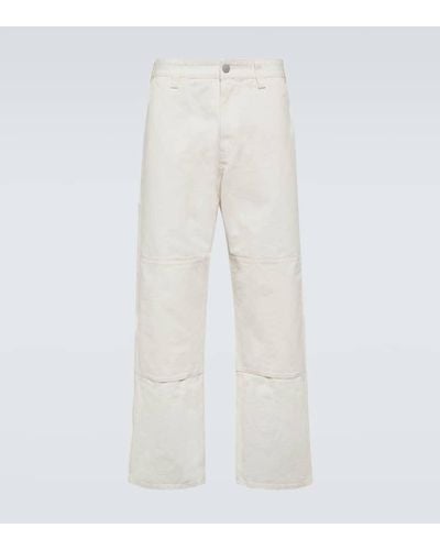 Stone Island Cotton Wide-leg Pants - White