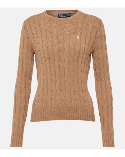 Polo Ralph Lauren Cable-knit Wool-cashmere Sweater - Brown