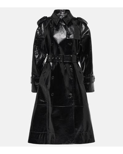 Khaite Selly Patent Leather Trench Coat - Black
