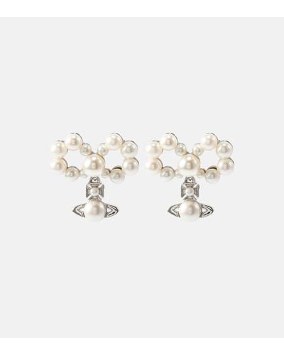 Vivienne Westwood Pendientes Viviana con perlas sinteticas - Metálico