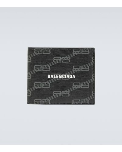 Balenciaga Portefeuille BB en cuir a logo - Noir