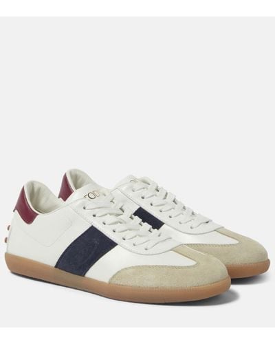 Tod's Sneakers Tabs in pelle con suede - Bianco