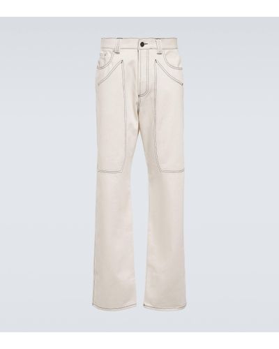 Winnie New York Panelled Straight Cotton Trousers - Natural