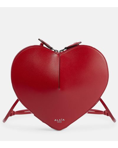 Alaïa Cour Small Leather Shoulder Bag - Red
