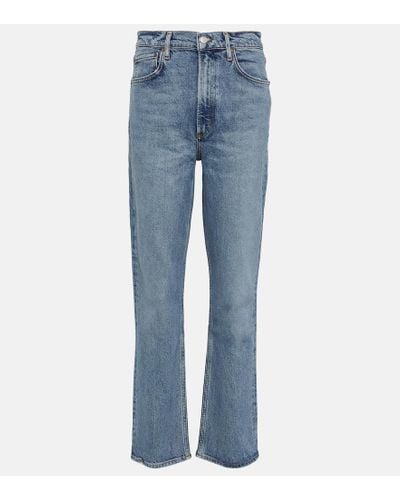 Agolde Stovepipe High-rise Straight Jeans - Blue