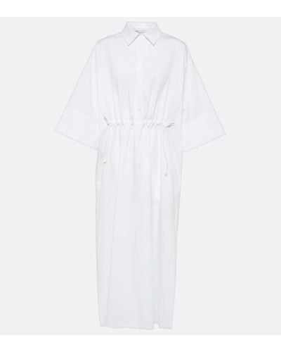 Max Mara Eulalia Cotton-blend Midi Shirt Dress - White