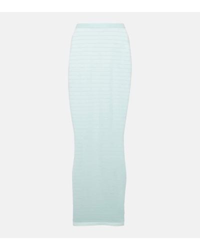Alaïa Striped Maxi Skirt - Blue