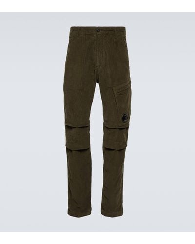 C.P. Company Pantalon droit en velours cotele - Vert