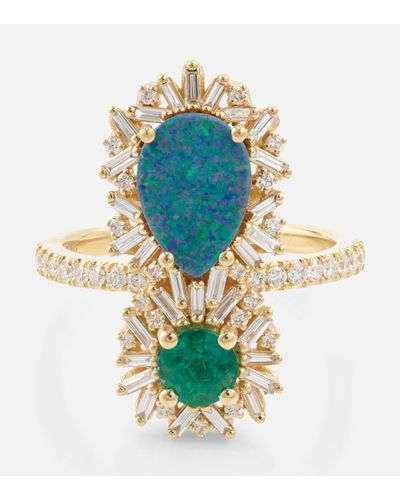 Suzanne Kalan 18kt Gold Ring With Gemstones - Blue