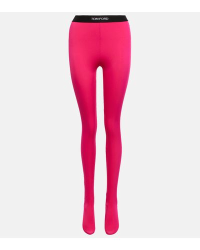 PALM ANGELS Cropped perforated stretch leggings