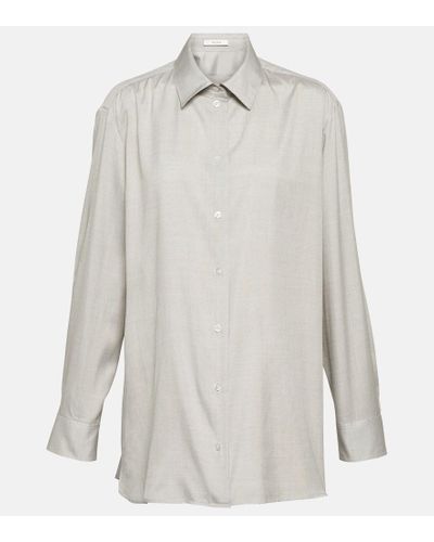 The Row Camisa Sisilia de seda - Blanco