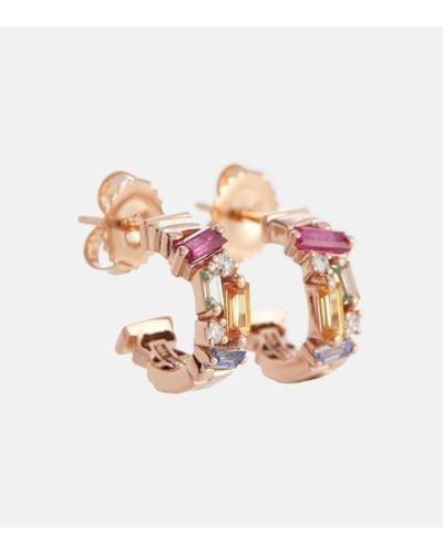 Suzanne Kalan Boucles d'oreilles en or rose 18 ct, diamants et saphirs - Multicolore