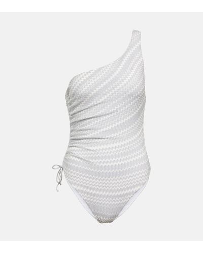 Missoni Zig-zag One-shoulder Swimsuit - White