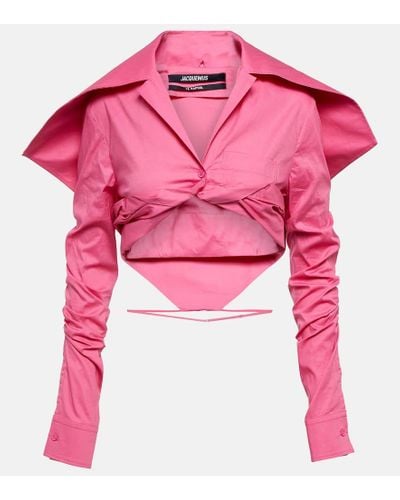 Jacquemus Cropped-Hemd La Chemise Meio aus Baumwolle - Pink