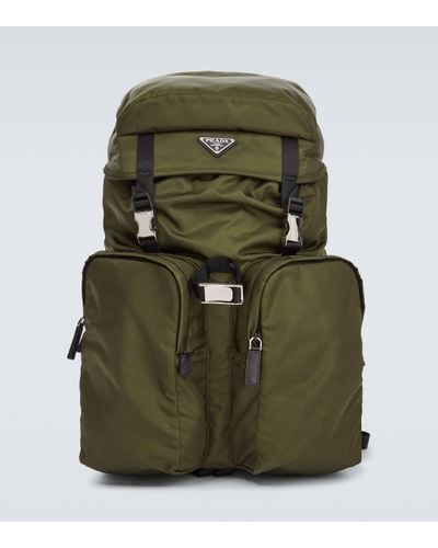 Prada Re-nylon Leather-trimmed Backpack - Green