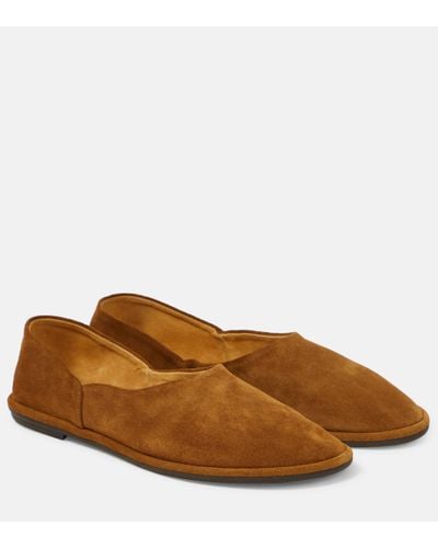 The Row Canal Suede Loafers - Brown