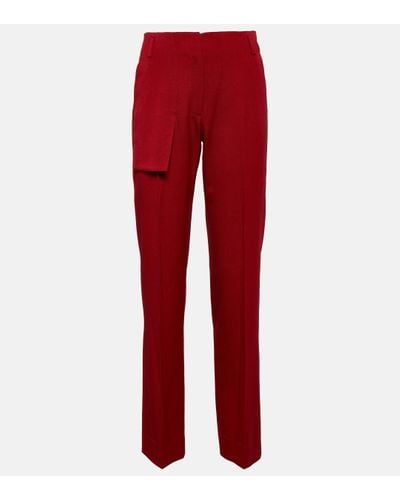 Victoria Beckham High-rise Straight Trousers - Red
