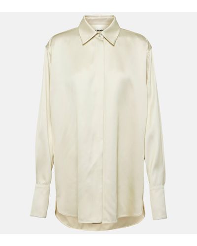 Jil Sander Oversized Satin Shirt - White