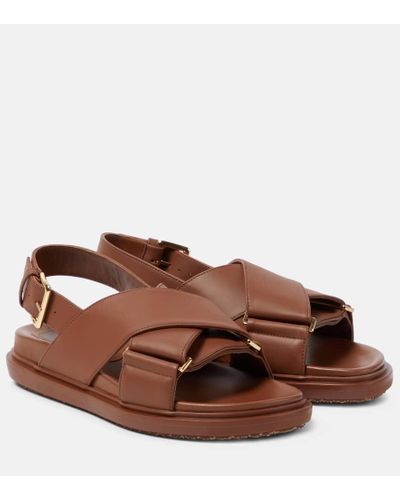 Marni Leather Sandals - Brown